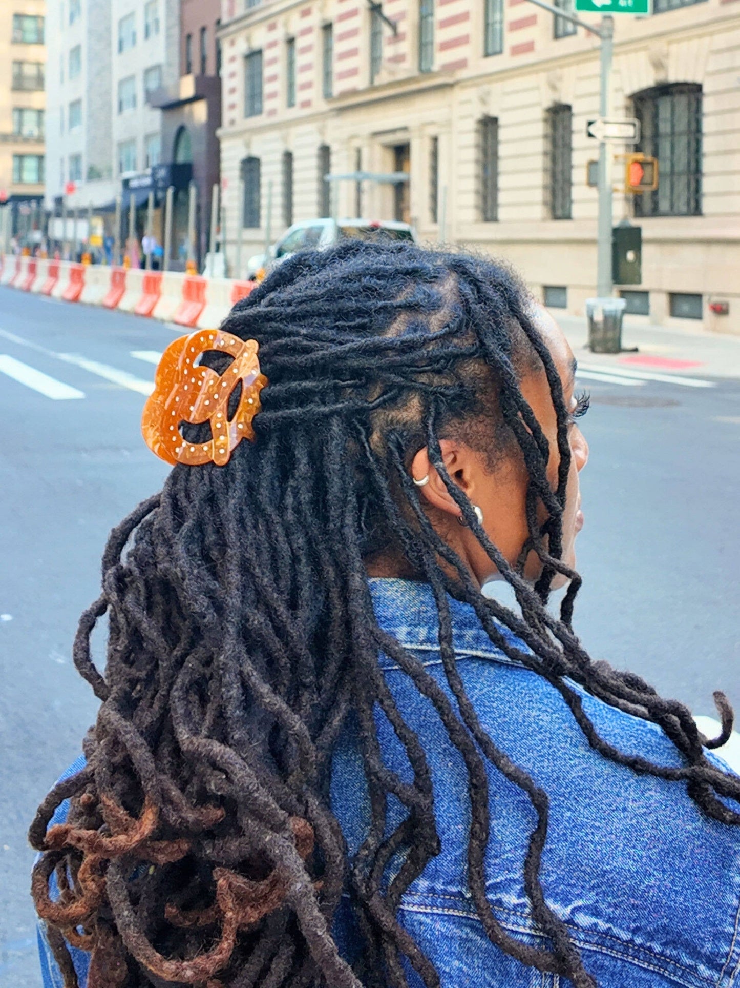 Solar Eclipse Hand-painted Pretzel Hair Claw Clip | Eco-Friendly