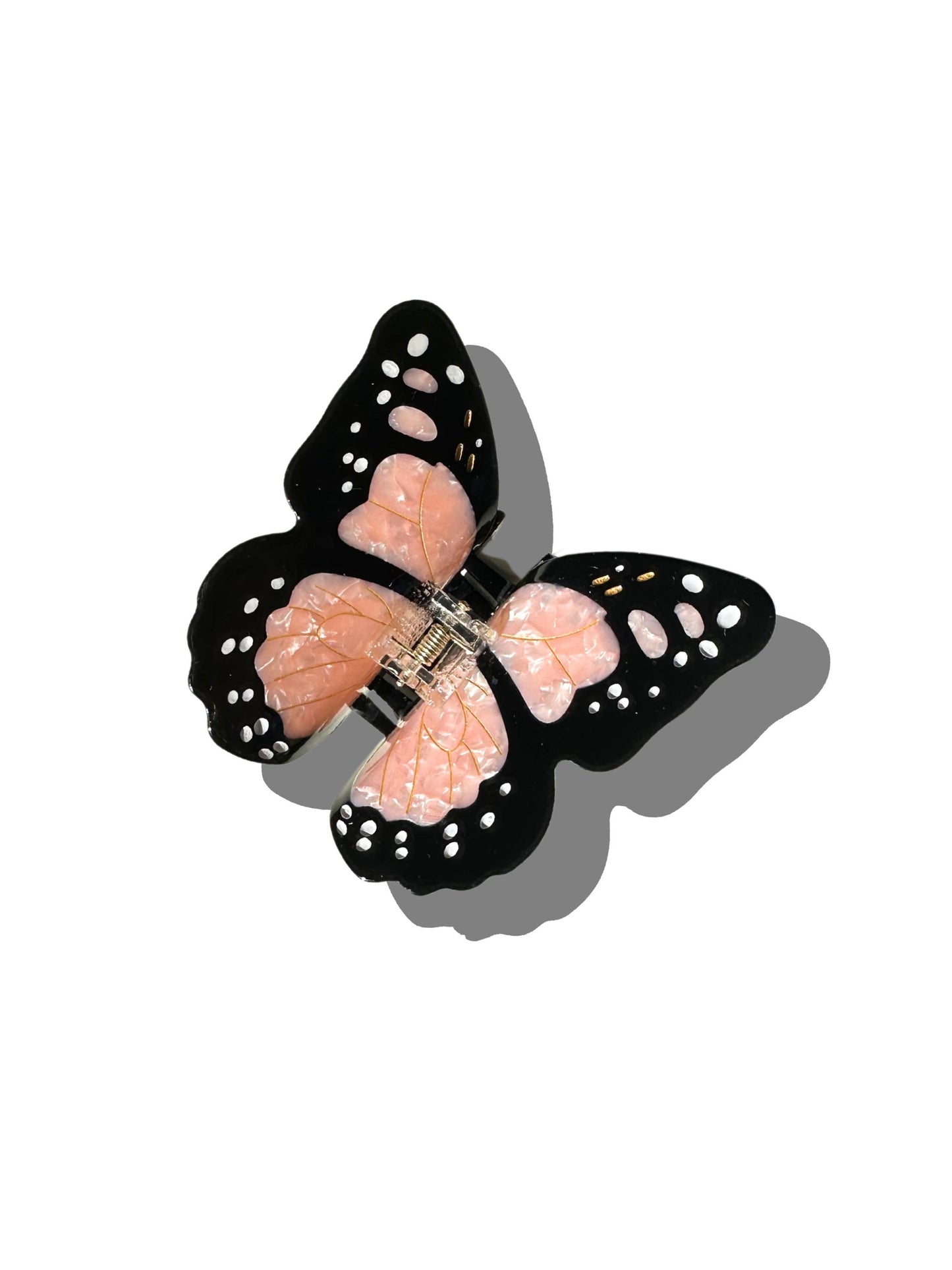 Solar Eclipse Hand-painted Monarch Butterfly Claw Hair Clip | Eco-Friendly: Orange
