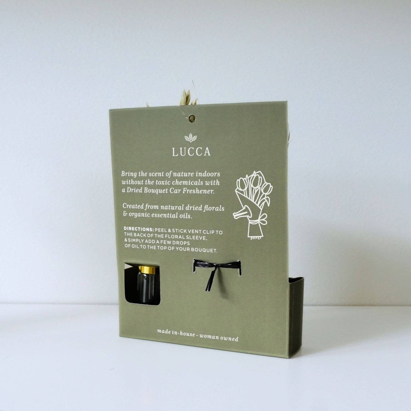 Lucca Nontoxic Floral Car Air Freshener: Lavender & Orange