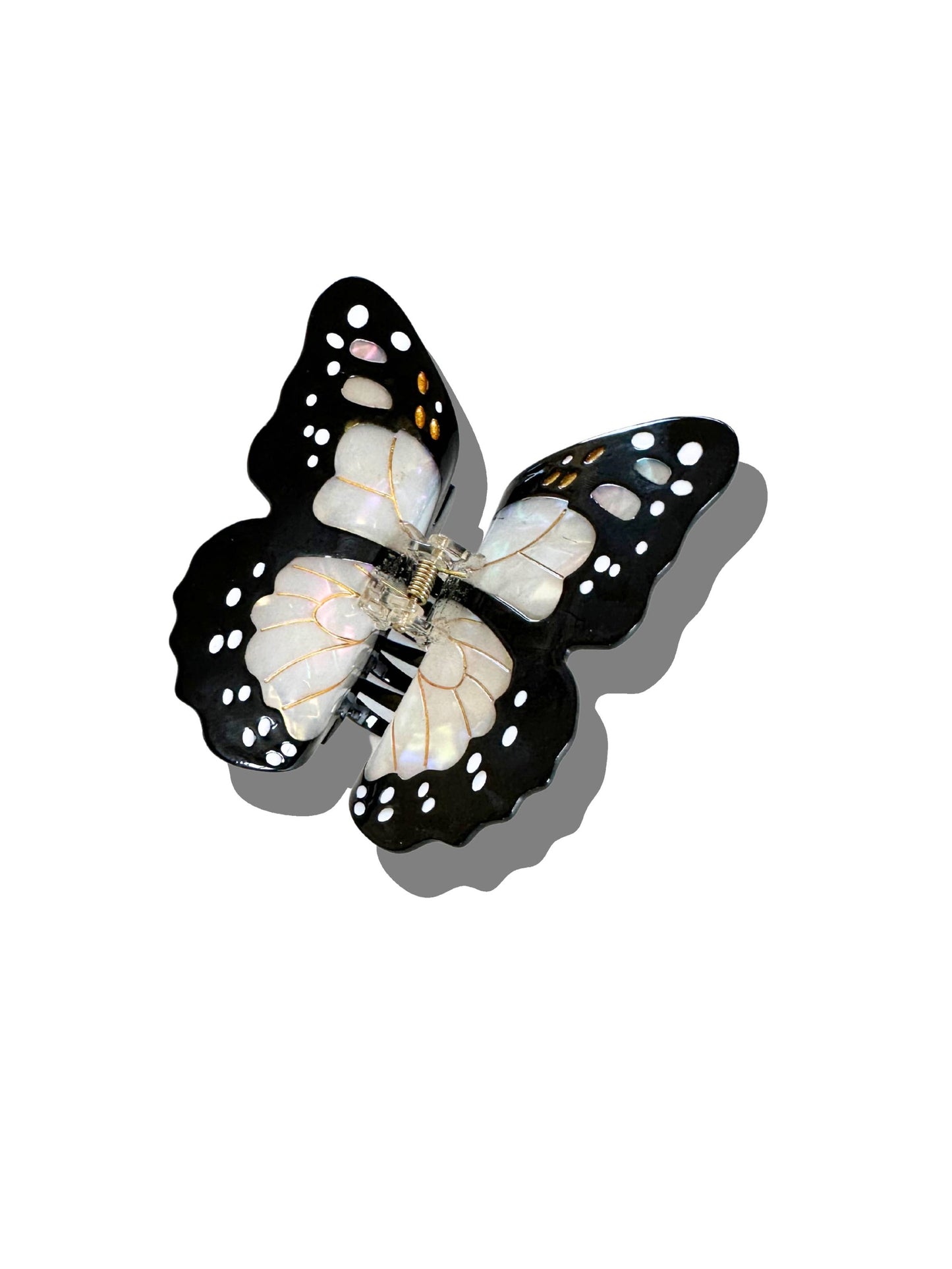 Solar Eclipse Hand-painted Monarch Butterfly Claw Hair Clip | Eco-Friendly: Orange