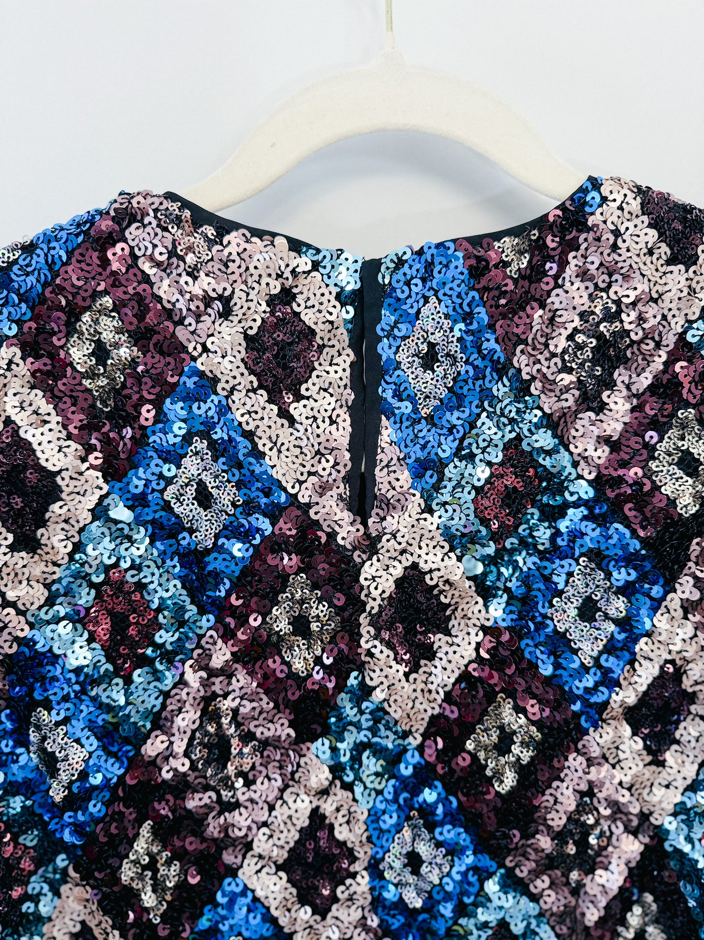 Pomander Place Multi Sequin Jada Blouse, Size Medium