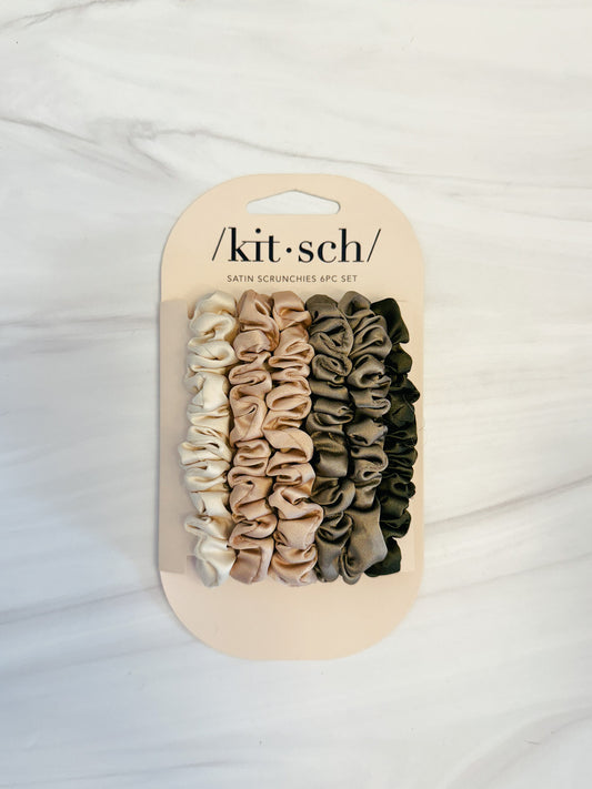 KITSCH Ultra Petite Satin Scrunchies 6pc Set