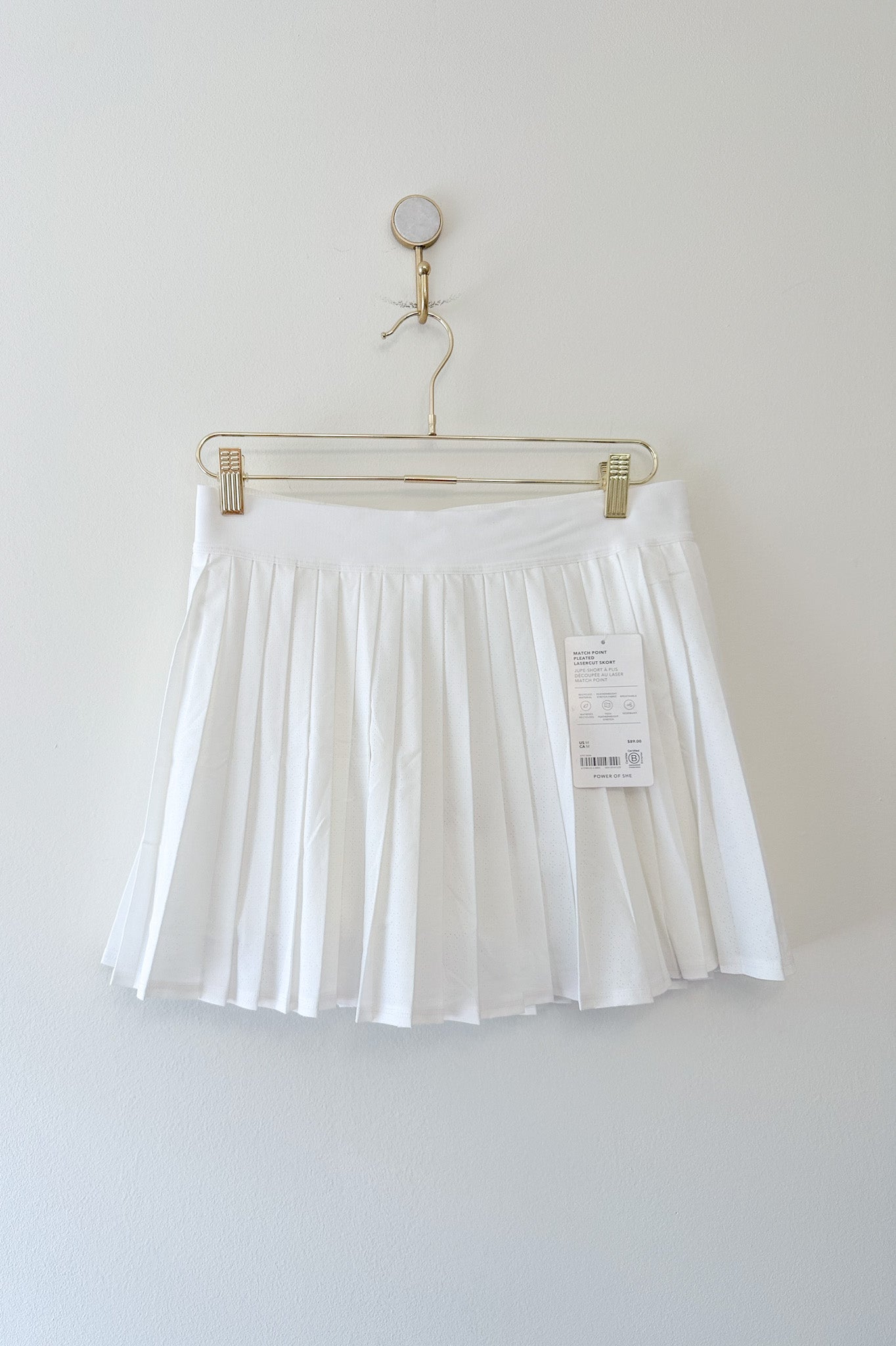 Athleta Match Point Pleated Laser Cut Skort