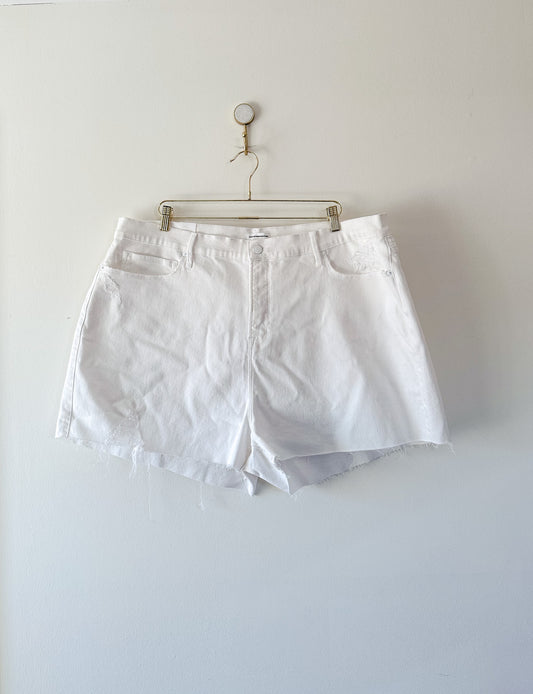 Good American Good ’90s Denim Shorts, Size 18