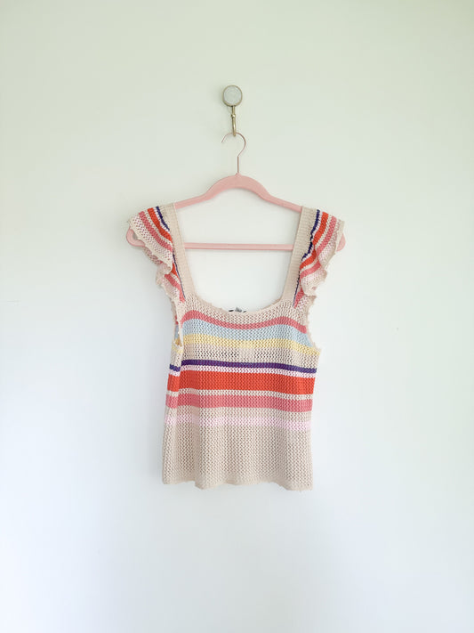 Rails Naomi Ruffle Knit Crochet Top