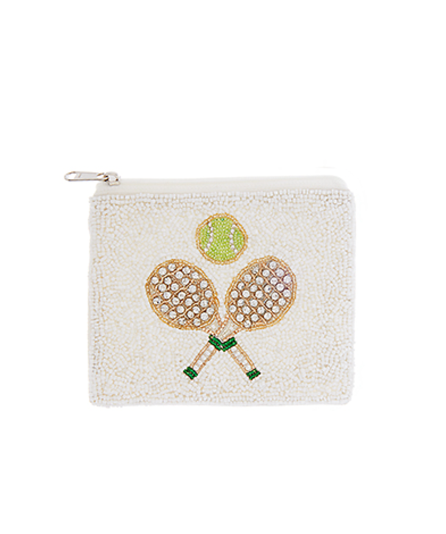 Handmade Tennis Seed Bead Coin Pouch