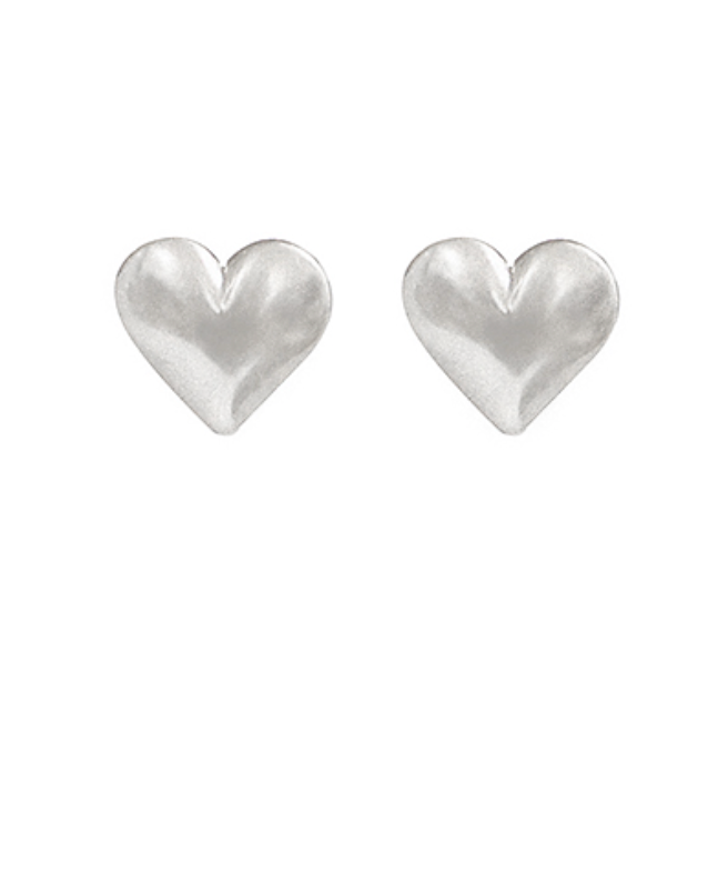 Puffy Heart Stud Earrrings