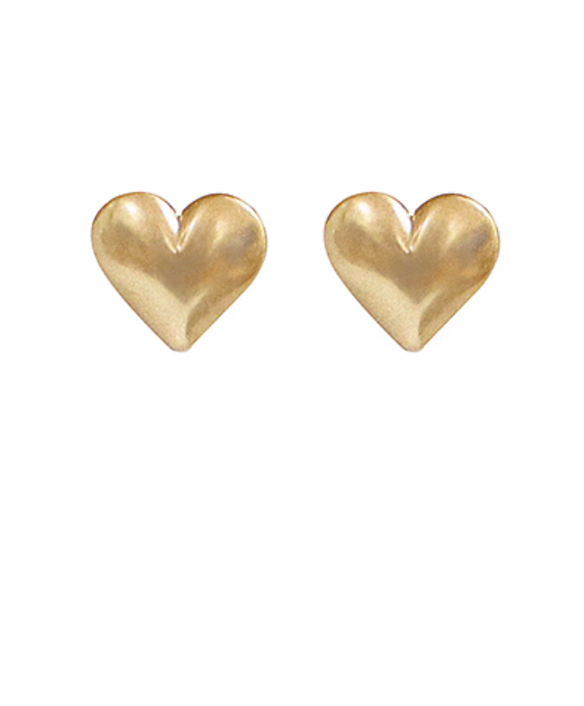 Puffy Heart Stud Earrrings