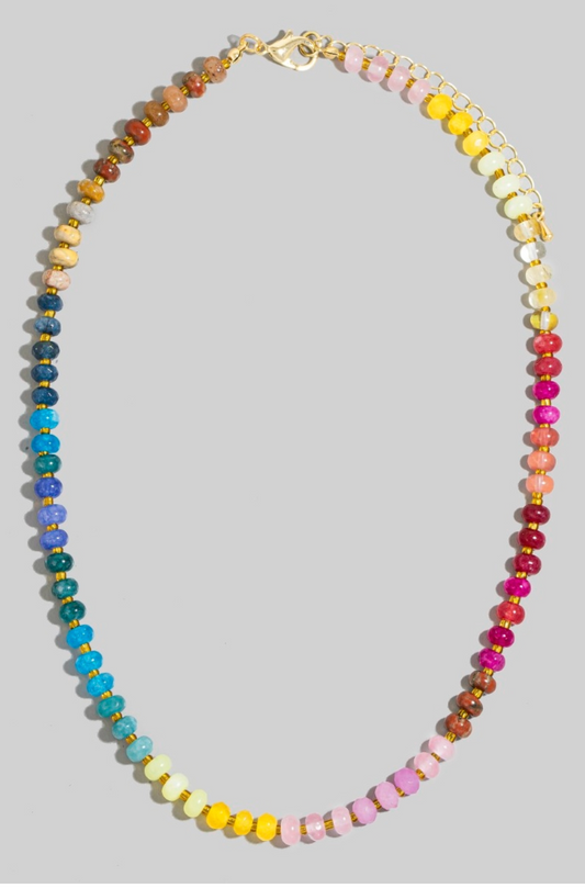 Gradient Stone Beaded Necklace