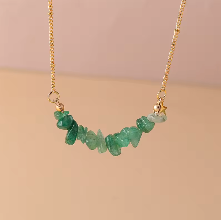 Beaded Gold Star Necklace
