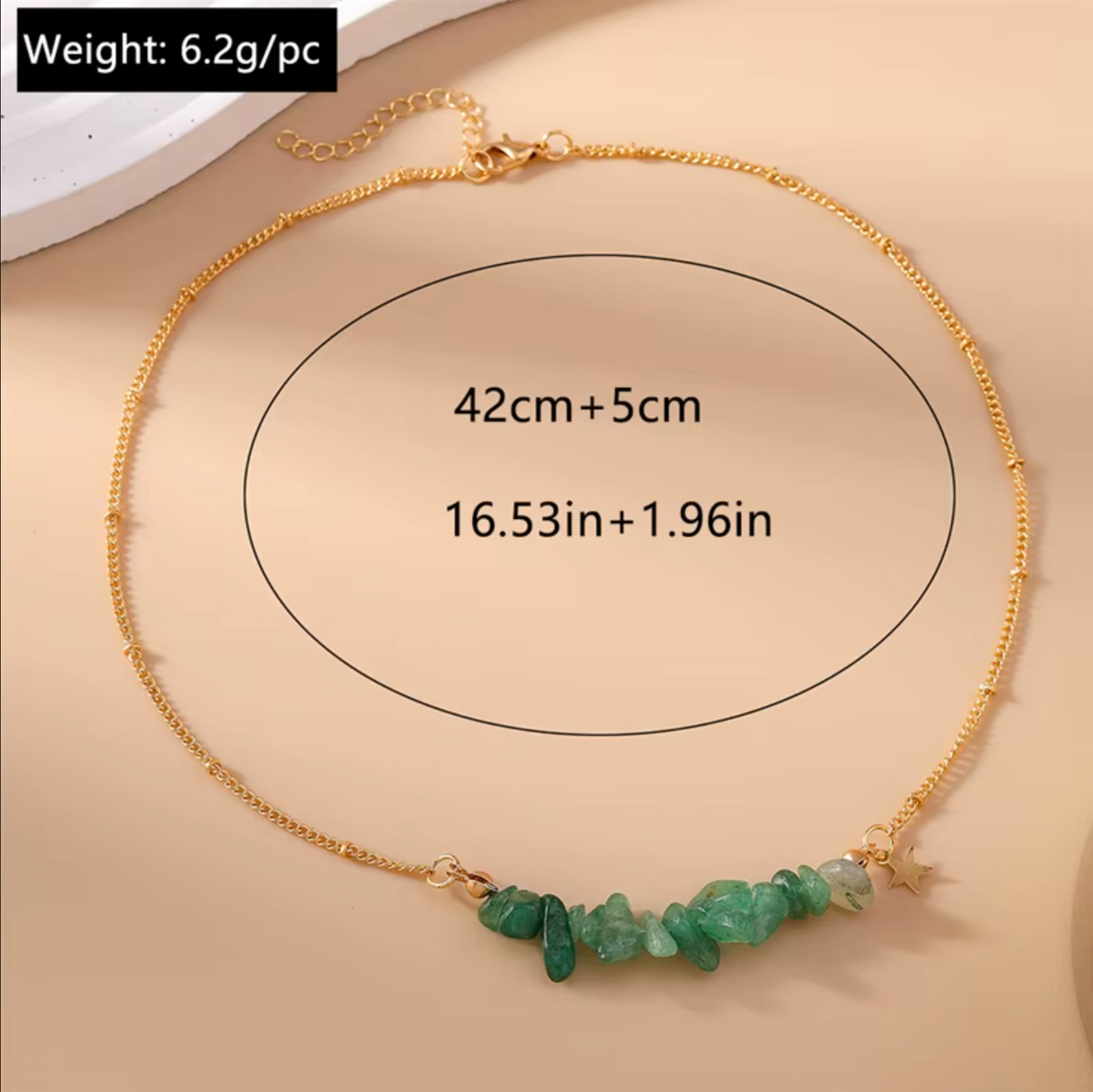 Beaded Gold Star Necklace