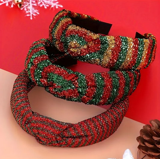 Holiday Tinsel Knotted Headbands