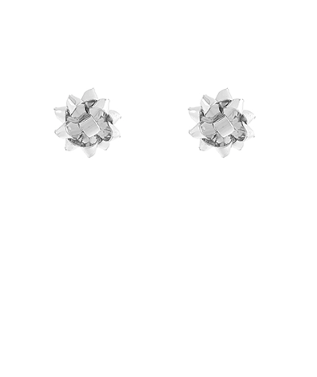 Christmas Glitter Gift Bow Earrings - Small