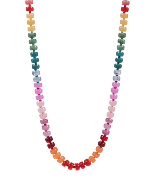 Flat Round Bead Ombre Necklace