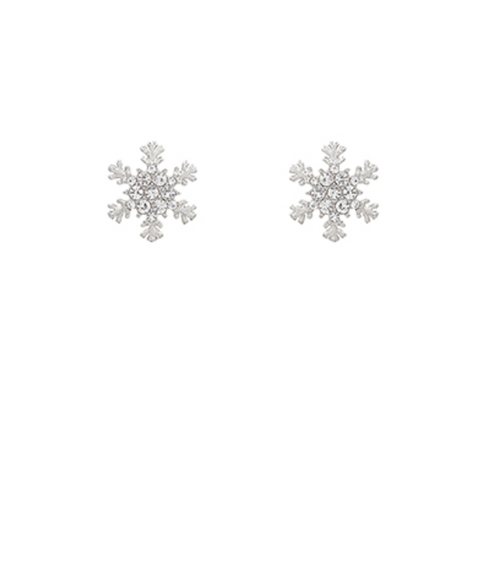 Pavé Crystal Snowflake Stud Earrings