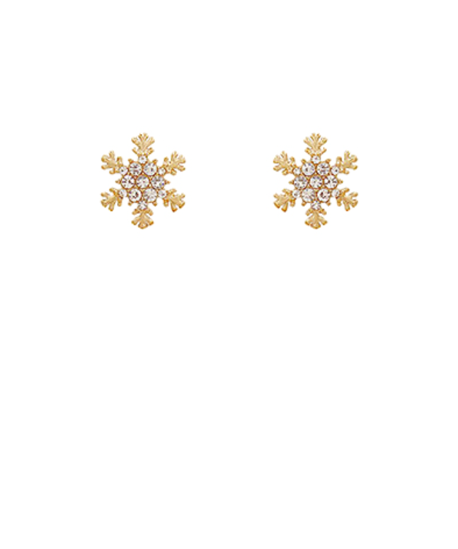 Pavé Crystal Snowflake Stud Earrings