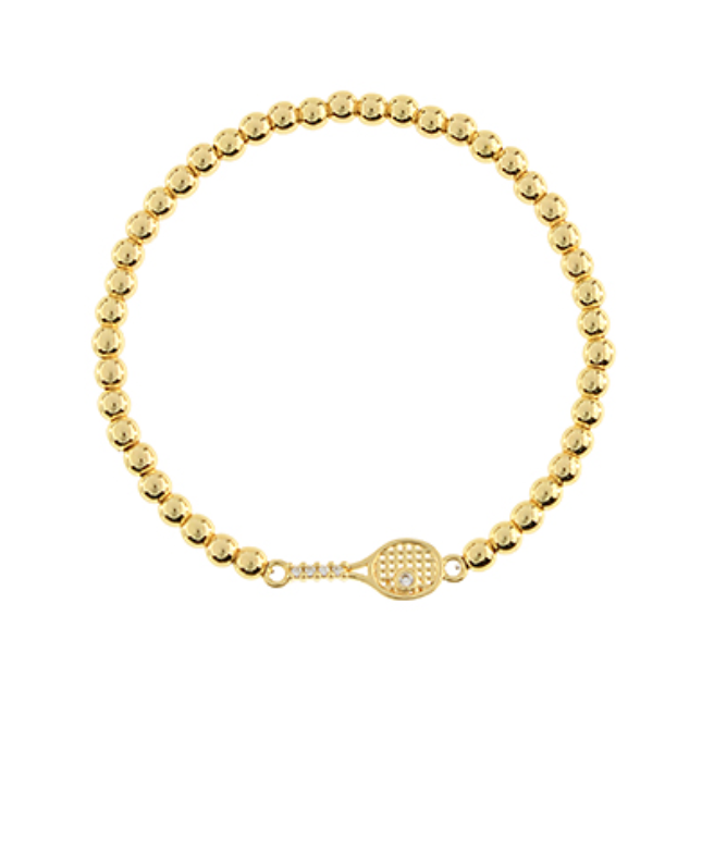 Tennis Racquet Stainless Steel Ball Bracelet