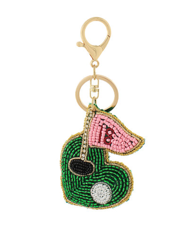 Golf Flag Bag Charm Keychain