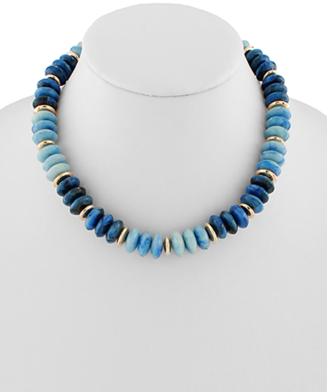 Marbleized Rondelle Stone Necklace