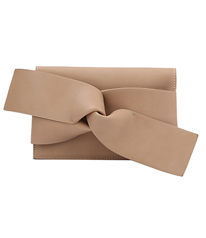 Bow clutch in light stone