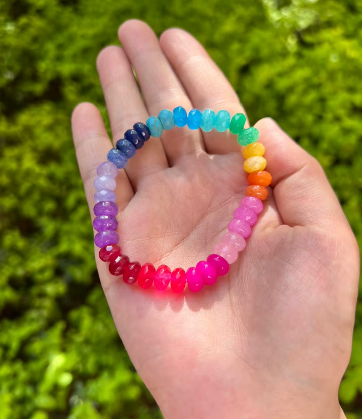 Natural Stone Beaded Elastic Bracelet