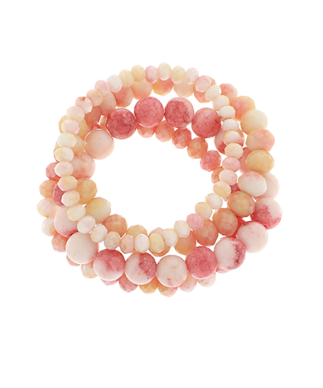 Faceted & Ball Bracelets - Set of Four