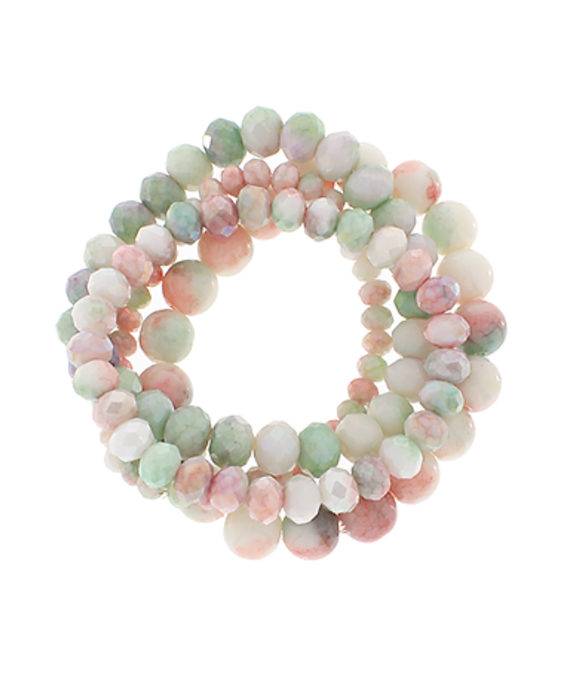 Faceted & Ball Bracelets - Set of Four
