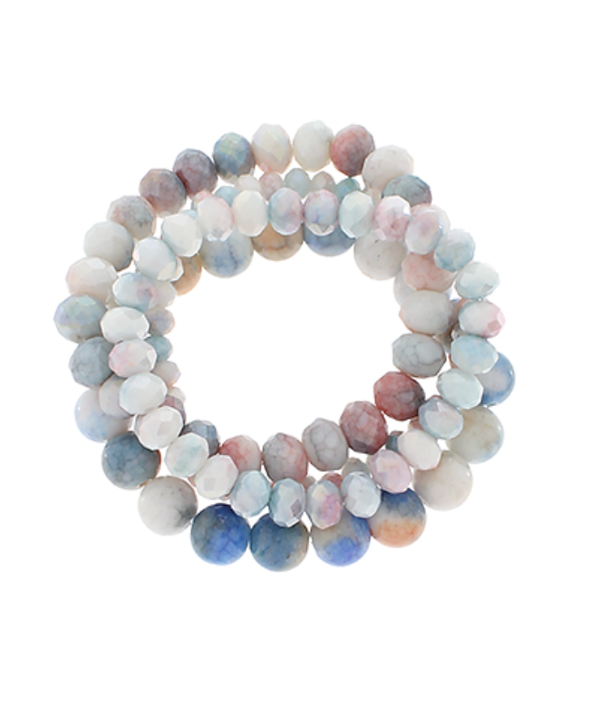Faceted & Ball Bracelets - Set of Four
