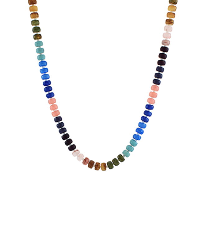 Marble Rondelle Bead Necklace