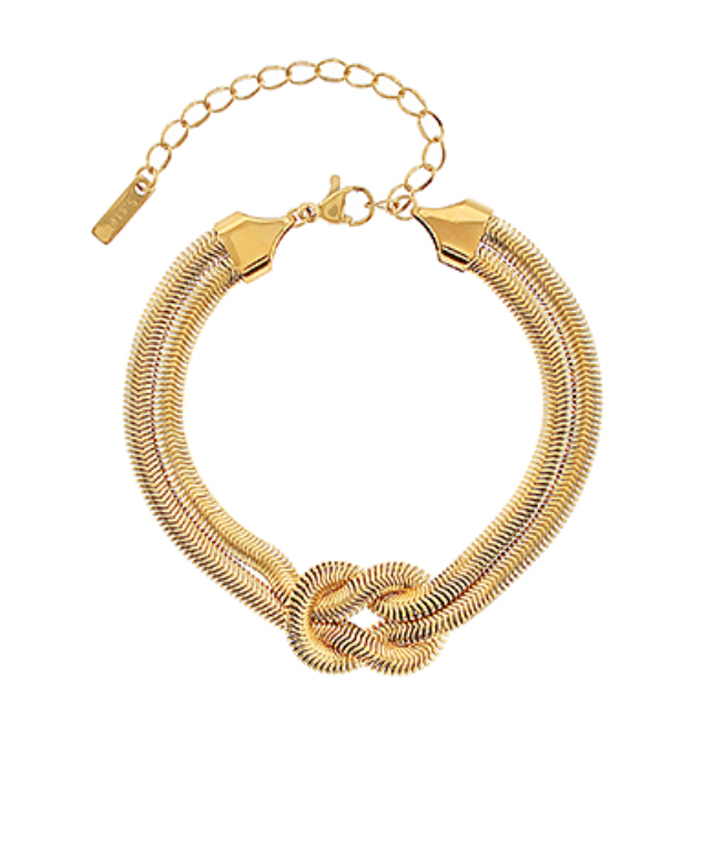 Layered Love Knot Snake Chain Bracelet