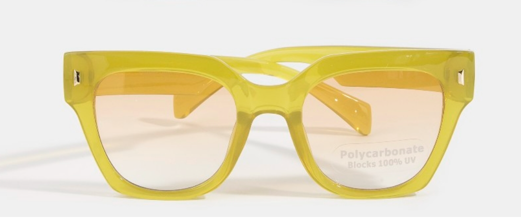 Bold Square Sunglasses With Metal Corner Detail