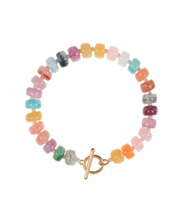 Flat Round Bead Ombre Bracelet