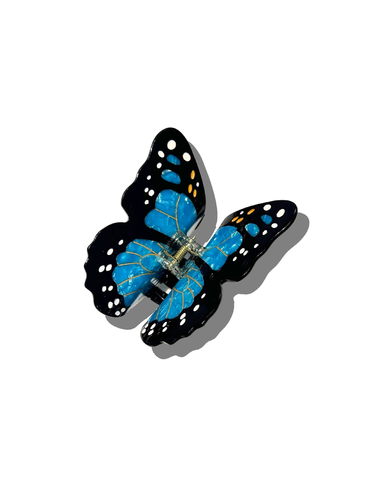 Solar Eclipse Hand-painted Monarch Butterfly Claw Hair Clip | Eco-Friendly: Orange