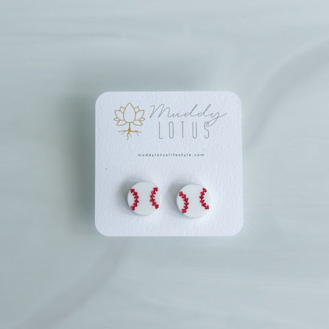 Cincinnati Reds Baseball Stud Earrings