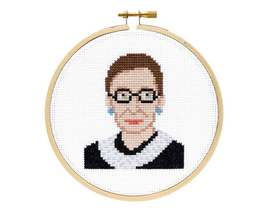 The Stranded Stitch: Ruth Bader Ginsburg Cross Stitch Kit