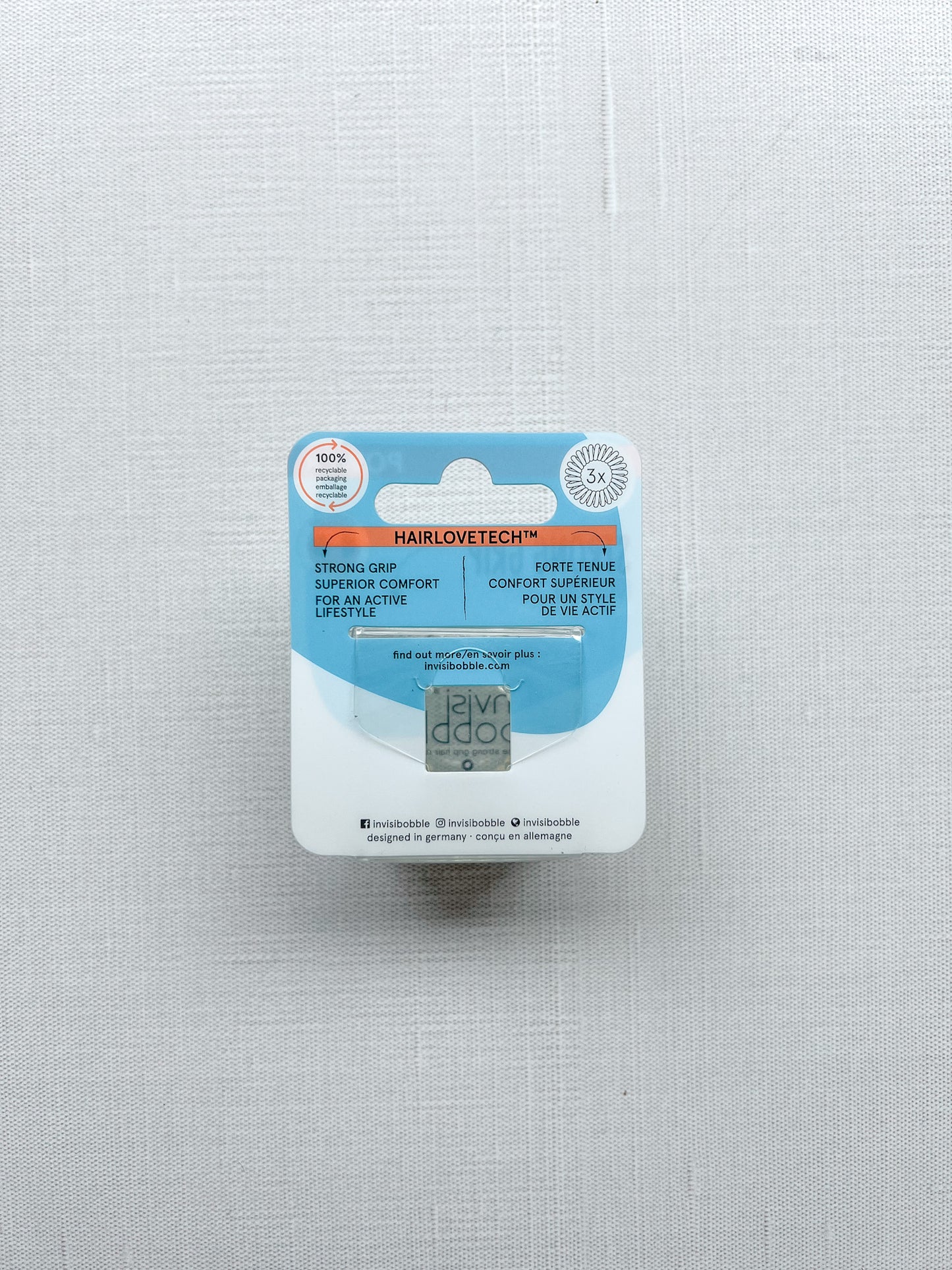 Invisibobble Spiral Hair Ties in Clear, Set of 3