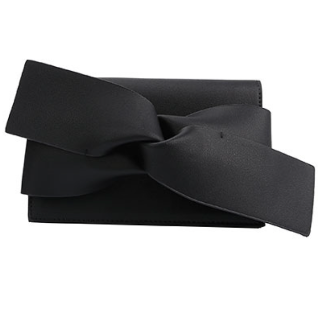 Oversized Tie Detail Faux Leather Clutch