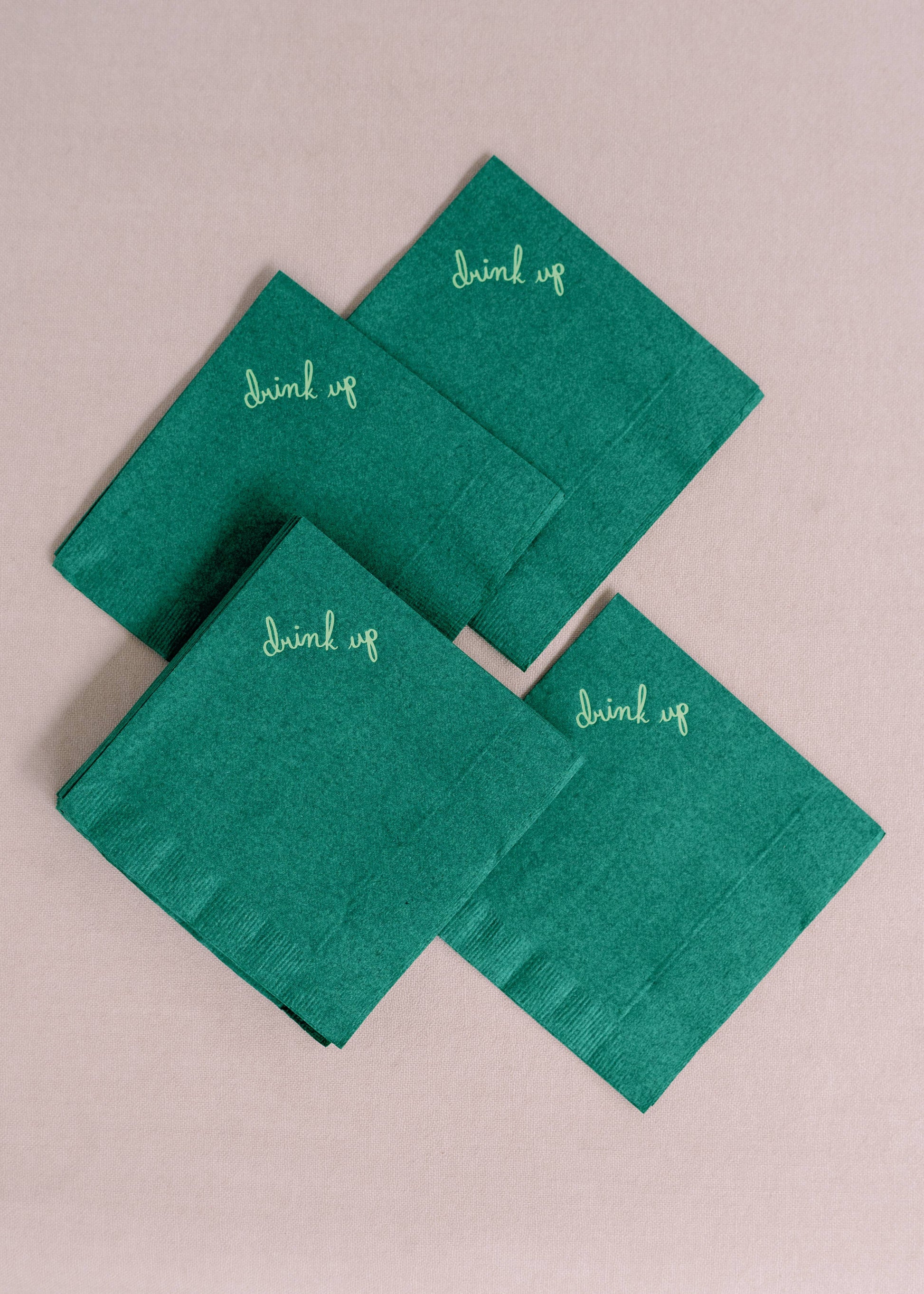 green drink up cocktail napkins