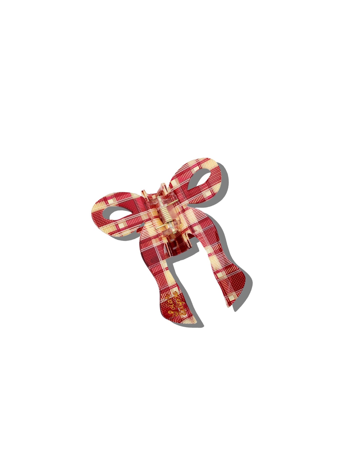 Solar Eclipse Hand-painted Coquette Bow Claw Hair Clip | Eco-Friendly: Red