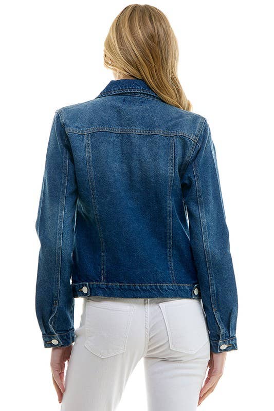 BLUE AGE - LADY CASUAL COTTON DENIM JEAN JACKET (OPEN PACK): Light Blue / S
