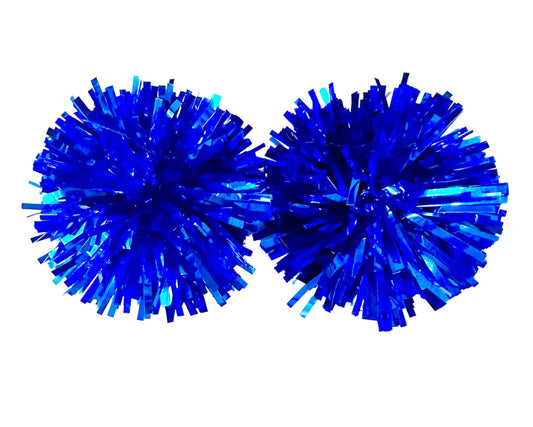 Blue Party Pom Pom Stud Earrings