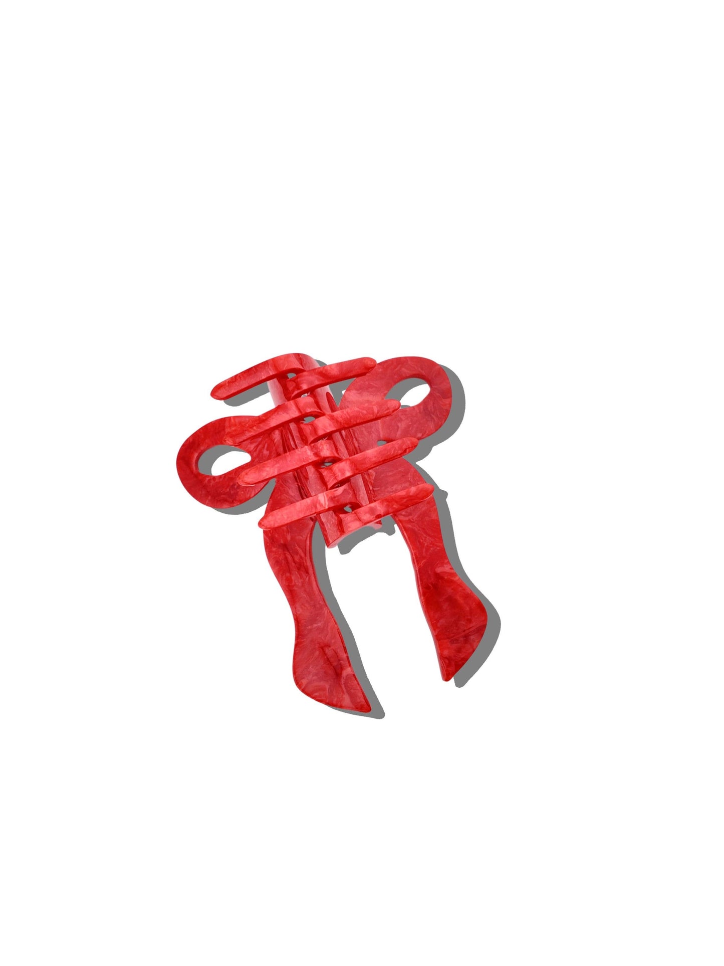 Solar Eclipse Hand-painted Coquette Bow Claw Hair Clip | Eco-Friendly: Red