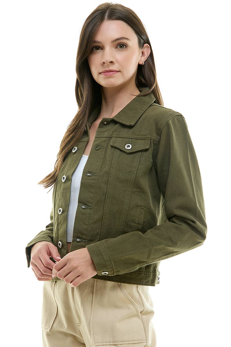 BLUE AGE - LADY CASUAL COTTON DENIM JEAN JACKET (OPEN PACK): Light Blue / L