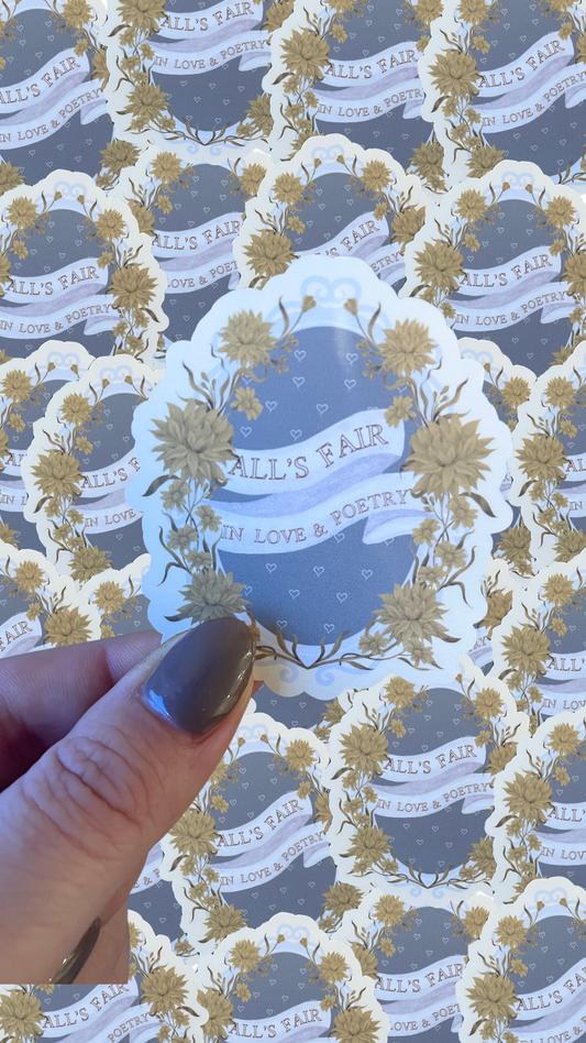 Taylor Swift TTPD Waterproof Sticker - All's Fair in Love & Poetry