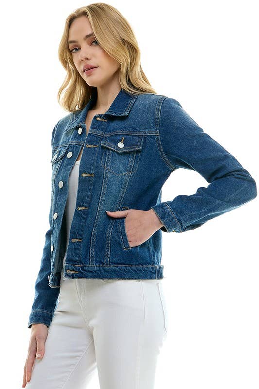 BLUE AGE - LADY CASUAL COTTON DENIM JEAN JACKET (OPEN PACK): Light Blue / XL