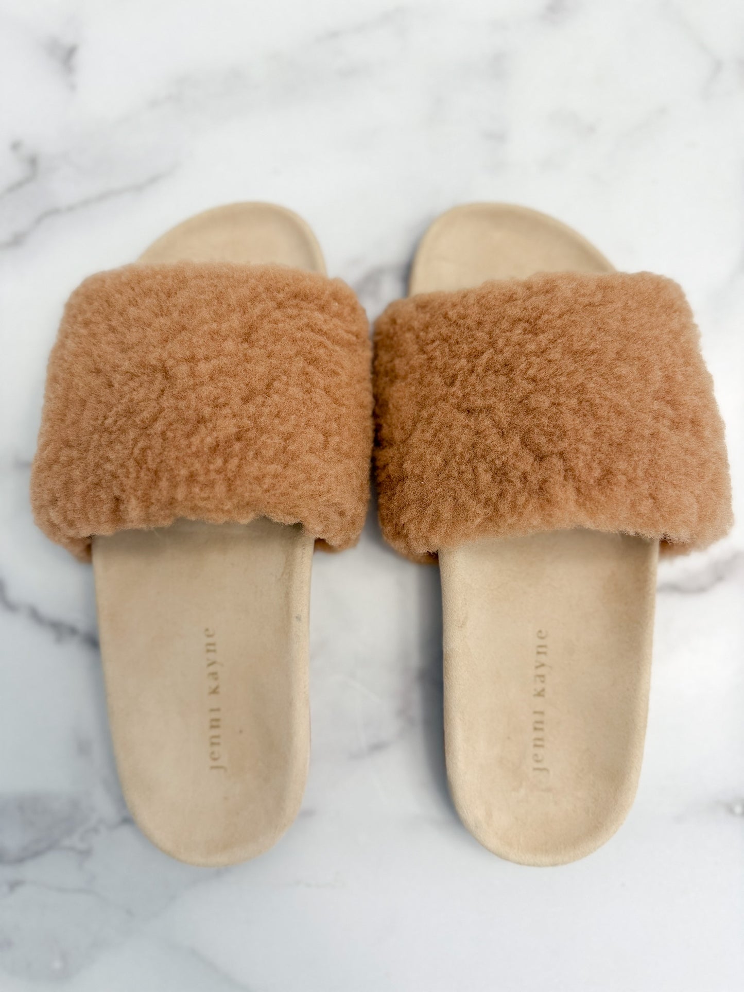 Jenni Kayne Shearling Slide Sandals, Size 39