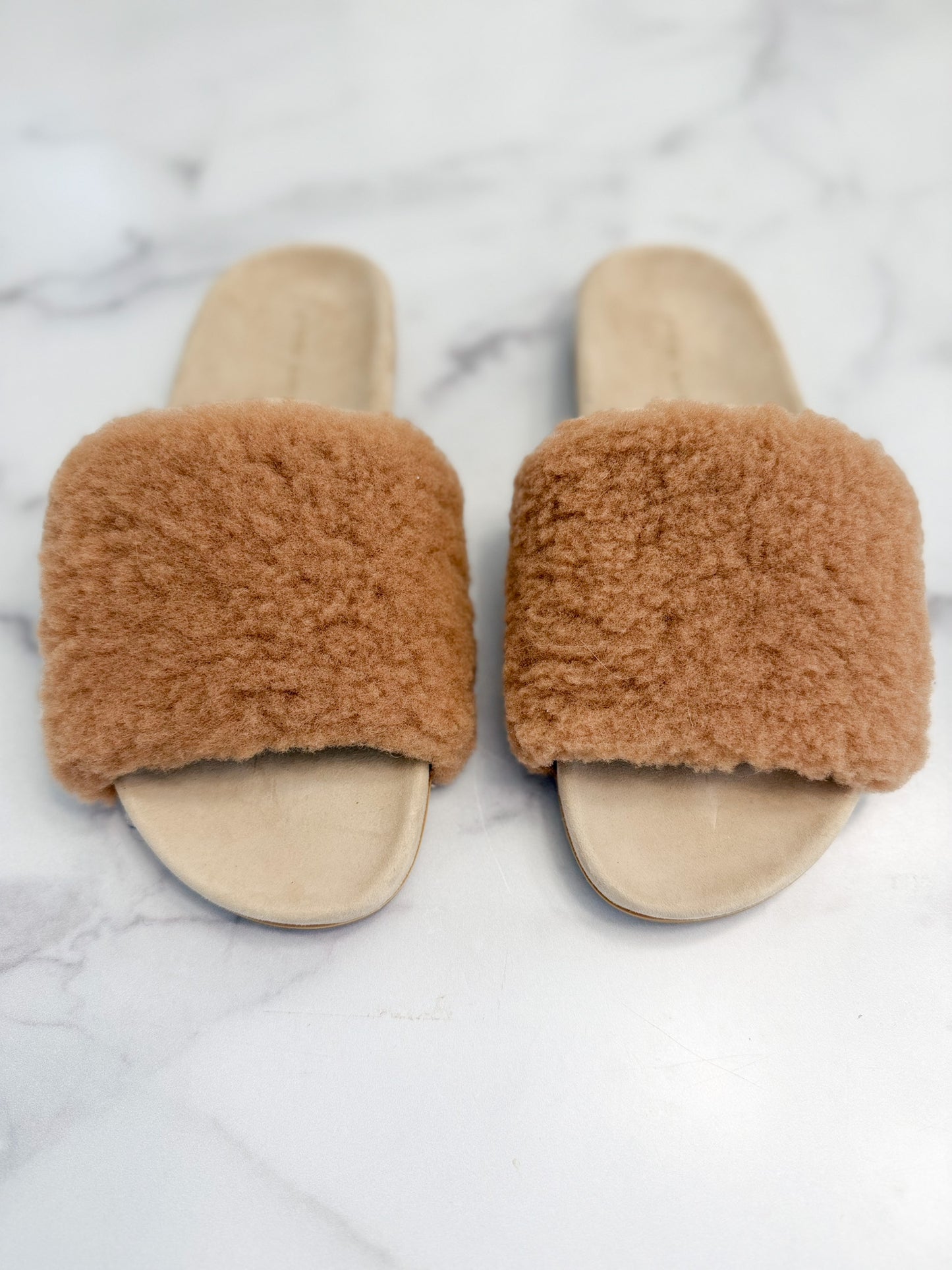 Jenni Kayne Shearling Slide Sandals, Size 39