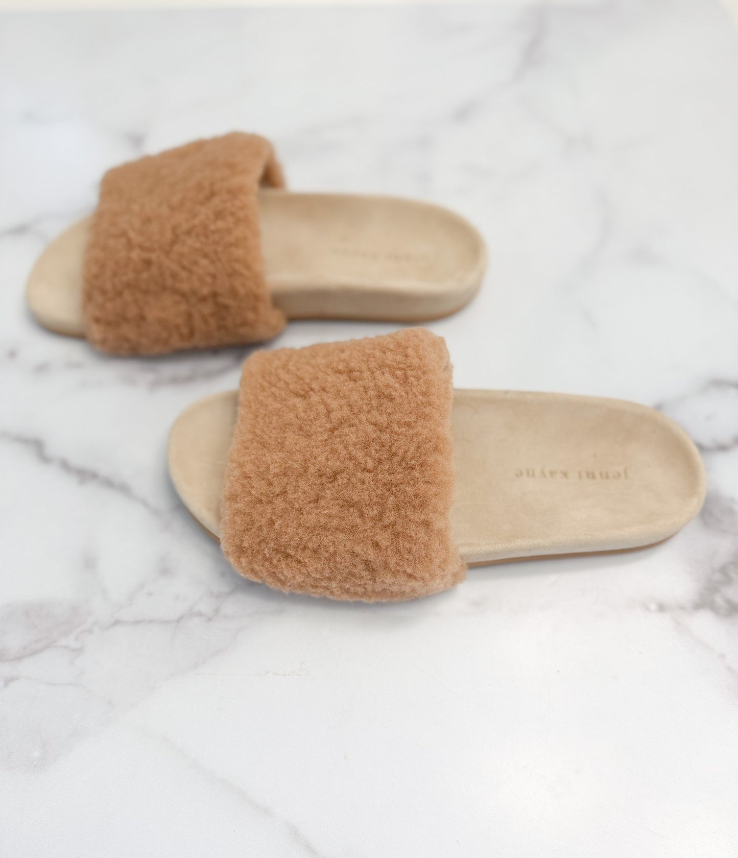 Jenni Kayne Shearling Slide Sandals, Size 39