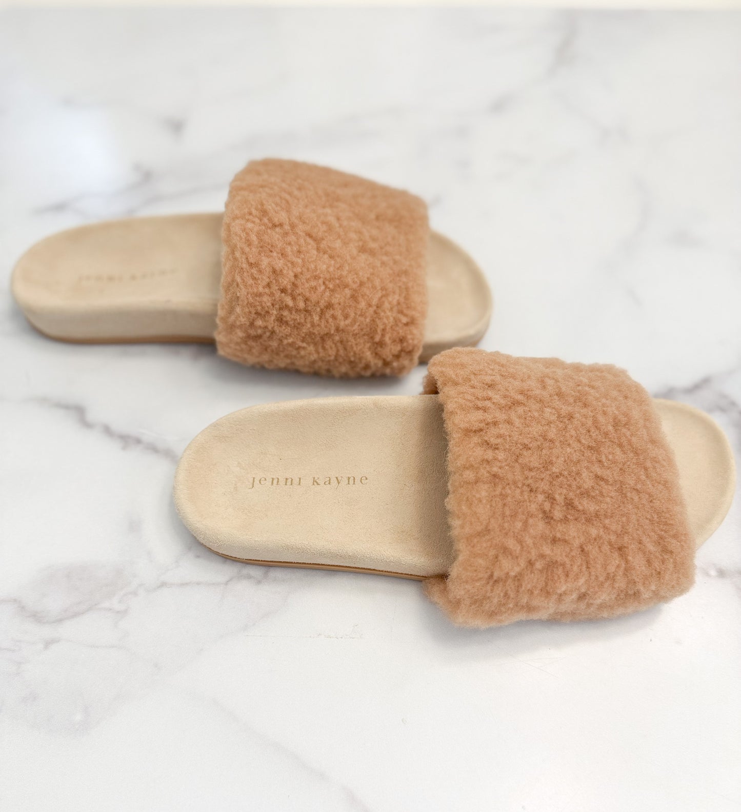 Jenni Kayne Shearling Slide Sandals, Size 39