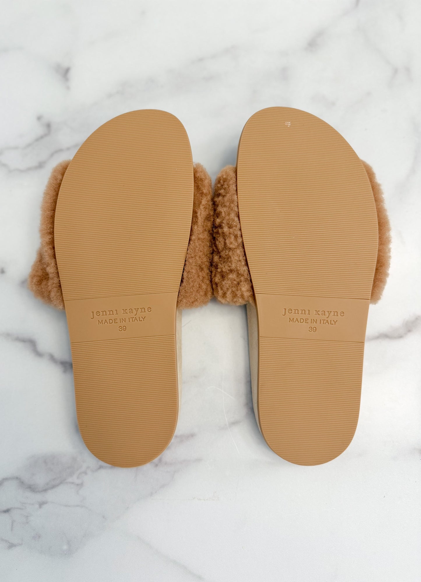 Jenni Kayne Shearling Slide Sandals, Size 39